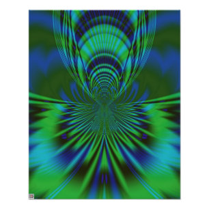 Blauwe vogel foto afdruk