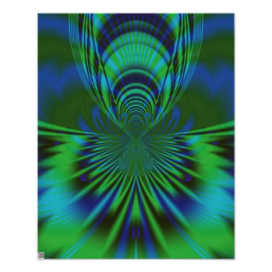 Blauwe vogel foto afdruk (Voorkant)