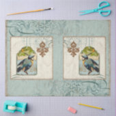 Blauwe  vogel Franse vloour de Lis ontkoppeling Tissuepapier (Craft)