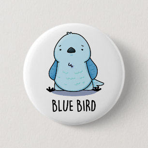 Blauwe Vogel Grappig Dier Pun Ronde Button 5,7 Cm