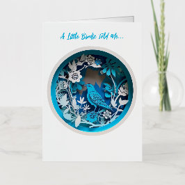 Blauwe vogel - Haal snel weer lekker Folie Wenskaart