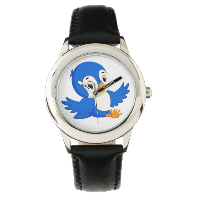 Blauwe vogel horloge (Voorkant)