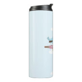 Blauwe vogel in Blossom Tree Cute Thermosbeker (Gedraaid links)