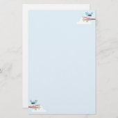 Blauwe vogel in de Blossom-boom Briefpapier (Voorkant / Achterkant)