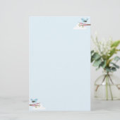 Blauwe vogel in de Blossom-boom Briefpapier (Staand voorkant)