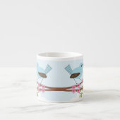 Blauwe vogel in de Blossom-boom Espresso Kop (Voorkant)