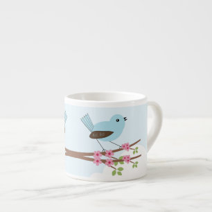 Blauwe vogel in de Blossom-boom Espresso Kop