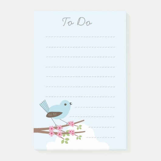 Blauwe vogel in de Blossom-boom Post-it® Notes (Voorkant)