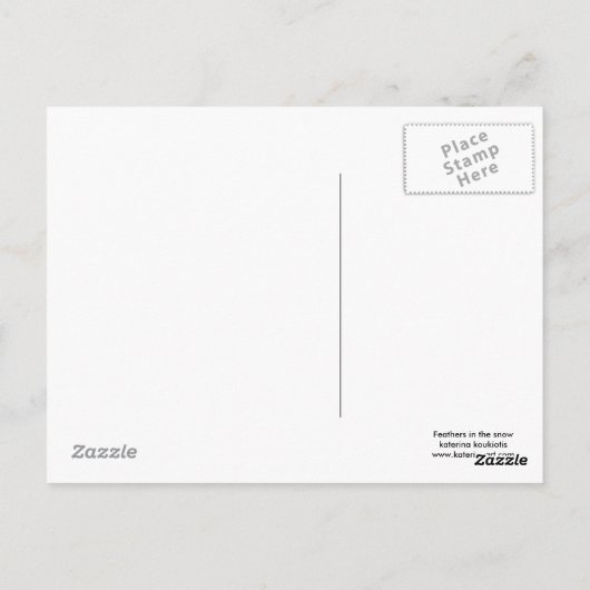 Blauwe vogel in sneeuw BRIEFKAART (Achterkant)