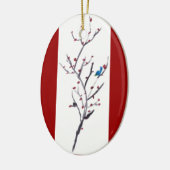 Blauwe vogel keramisch ornament (Links)