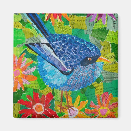 Blauwe vogel magneet (Voorkant)