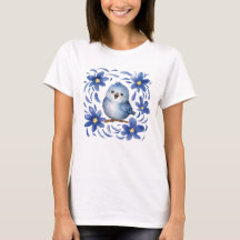 Blauwe Vogel met bloemen