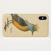  blauwe vogel met goudkroon Case-Mate iPhone case (Achterkant (horizontaal))