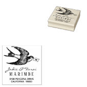  Blauwe Vogel met Letter Adres Stempel (Gestempeld)