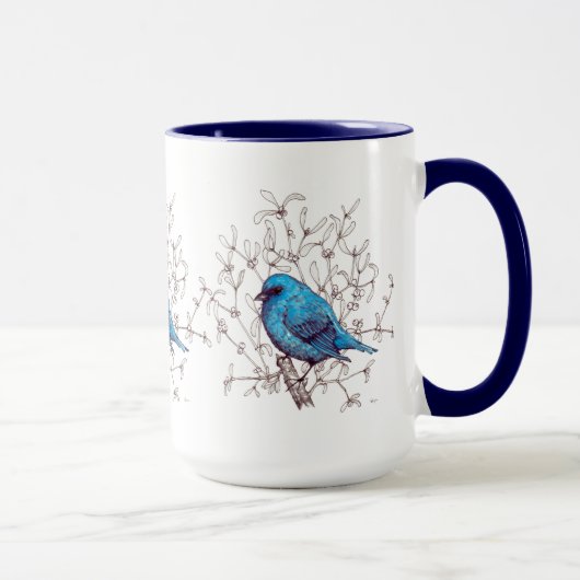 Blauwe vogel mok (Rechts)