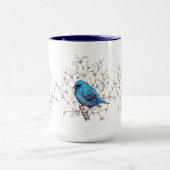 Blauwe vogel mok (Midden)