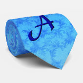 Blauwe Vogel Monogram Initiaal A Stropdas (Opgerold)