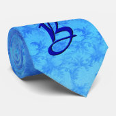 Blauwe Vogel Monogram Initiaal B Stropdas (Opgerold)