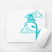 Blauwe vogel muismat (Met muis)