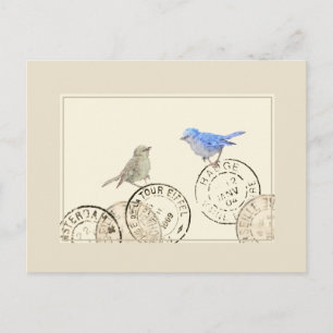 Blauwe vogel ontbreekt u Frans  Briefkaart