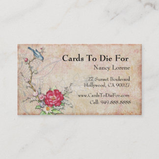 Blauwe vogel op een filiaal visitekaartje