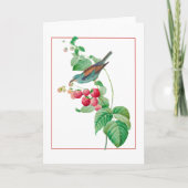 Blauwe vogel op een Raspberry Branch Kaart (Voorkant)