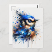 Blauwe vogel, Postcrossing Briefkaart (Voorkant / Achterkant)