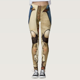 Blauwe Vogel Renaissance Geluk Uniek Charmerend Leggings