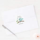  blauwe vogel ronde sticker (Envelop)