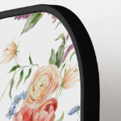 Blauwe vogel & roze bloemenpatroon pickleball paddle (Links Detail)