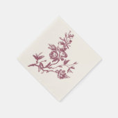 Blauwe Vogel Roze Dank u Bloemen Hart Servetten (Hoek)