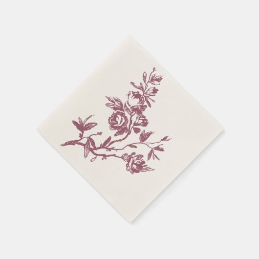 Blauwe Vogel Roze Dank u Bloemen Hart Servetten (Hoek)