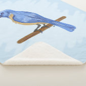 Blauwe vogel sherpa deken (3/4)
