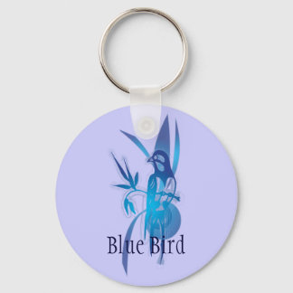 Blauwe vogel sleutelhanger