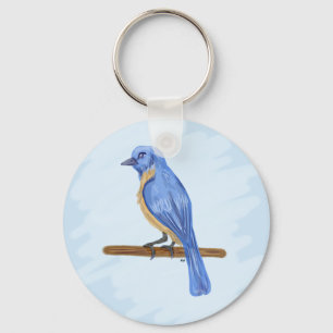 Blauwe vogel sleutelhanger