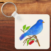 Blauwe vogel sleutelhanger (Voorkant)
