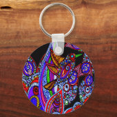 Blauwe vogel van het zwarte Sleutelhanger van Para (Voorkant)