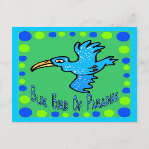 Blauwe vogel van Paradise 3 Briefkaart