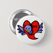 Blauwe vogel van Valentijnsdag Button (Voorkant /achterkant)