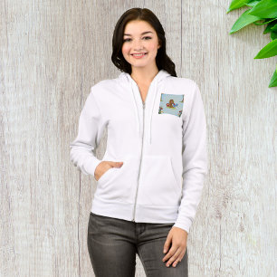 Blauwe Vogel Vogelhuis Vrouwen Full-Zip Hoodie