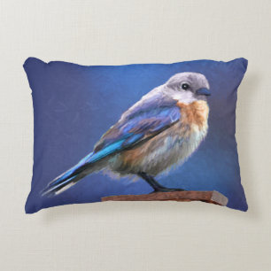 Blauwe Vogel (Vrouwelijk) Schilderij - Originele V Accent Kussen
