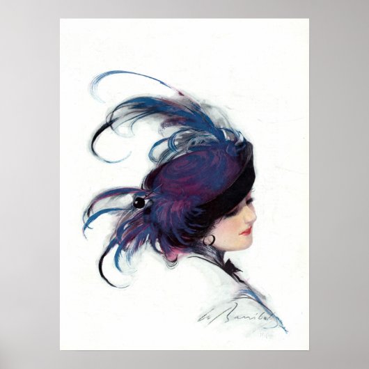 Blauwe vogeldame, William Barribal Poster (Voorkant)