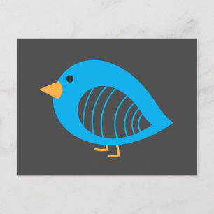Blauwe vogelgriep briefkaart