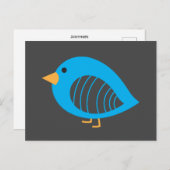 Blauwe vogelgriep briefkaart (Voorkant / Achterkant)