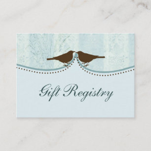 blauwe vogelkooi, love birds Gift registry Kaarten