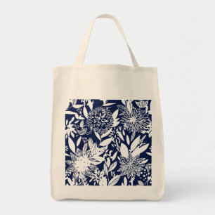 Blauwe Vogelliefde Floral Tuin Tote Bag