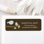 Blauwe vogelnestBaby shower Etiket (Insitu)