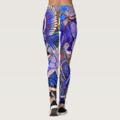 Blauwe vogelpest leggings (Achterkant)