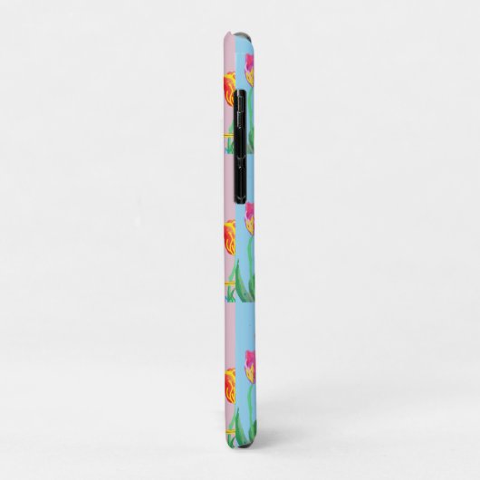 Blauwe vogelroze en blauwe bloemen Case-Mate iPhone case (Achterkant/links)
