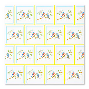 Blauwe Vogels Behang Stickers